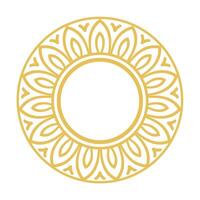 d'or floral mandala style ornemental rond Cadre vecteur