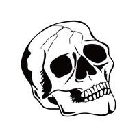 noir et blanc Humain fissuré crâne illustration vecteur