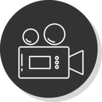 vidéo caméra ligne gris icône vecteur