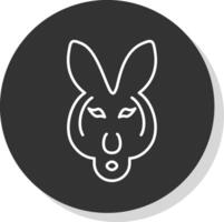kangourou ligne gris icône vecteur
