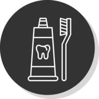 dentifrice ligne gris icône vecteur