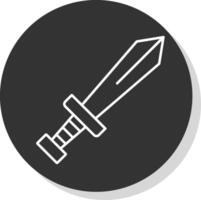 épée ligne gris icône vecteur