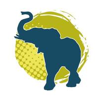 silhouette de une gros l'éléphant animal. silhouette de une sauvage l'éléphant animal. vecteur