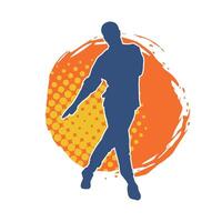 silhouette de une Masculin Danseur dans action pose. silhouette de une svelte homme dans dansant pose. vecteur