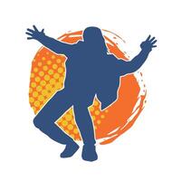 silhouette de une Masculin Danseur dans action pose. silhouette de une svelte homme dans dansant pose. vecteur