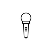 microphone vecteur ligne icône pour Annonces. adapté pour livres, magasins, magasins. modifiable accident vasculaire cérébral dans minimaliste contour style. symbole pour conception