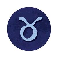 main tiré Taureau zodiaque signe dans bleu rond Cadre astrologie griffonnage clipart élément pour conception vecteur