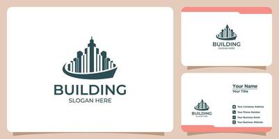 bâtiments réel biens logos et affaires cartes vecteur