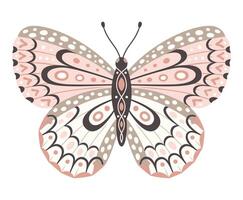 papillon icône, vecteur illustration. ailes avec à pois abstrait ornement, de face voir, une symbole pour tatouage conception. été arrière-plan, mouche insecte