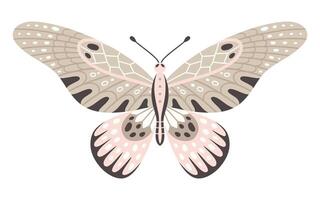 papillon icône, vecteur illustration. ailes avec géométrique abstrait ornement, de face voir, une symbole pour tatouage conception. été arrière-plan, mouche insecte