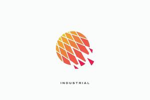 Soleil industriel La technologie dent vecteur logo