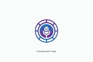 la musique Podcast diffusion vecteur logo