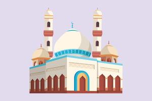 Kabaah alharam et mosquée concept. coloré plat vecteur illustration isolé.