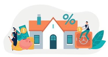 crédit argent concept à acheter loger, prêt et hypothèque vecteur