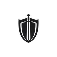 vecteur logo art pour petit affaires magasin et Jeu entreprise. épée et bouclier thème conception