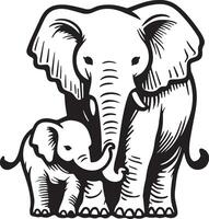 l'éléphant esquisser dessin. vecteur