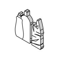 Plastique paquet et sac isométrique icône vecteur illustration