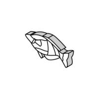 poisson arc-en-ciel aquarium poisson isométrique icône vecteur illustration