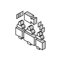 Humain communiquer vidéo appel isométrique icône vecteur illustration
