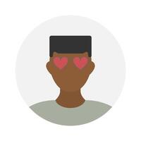 vide visage icône avatar avec cœur des lunettes de soleil. vecteur illustration.