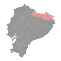 sucumbios Province carte, administratif division de équateur. vecteur illustration.