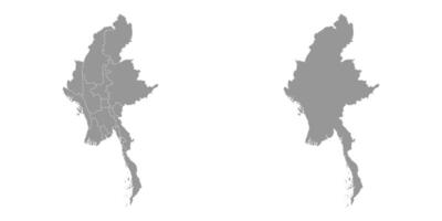 myanmar carte avec administratif divisions. vecteur illustration.