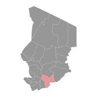 moyen chari Région carte, administratif division de tchad. vecteur illustration.