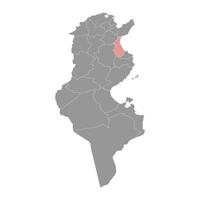 sousse gouvernorat carte, administratif division de Tunisie. vecteur illustration.