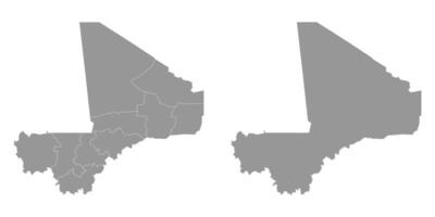 mali carte avec administratif divisions. vecteur illustration.