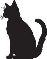 chat silhouette illustration vecteur blanc Contexte