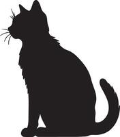 chat silhouette illustration vecteur blanc Contexte