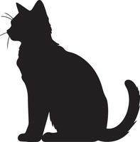 chat silhouette illustration vecteur blanc Contexte