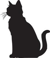 chat silhouette illustration vecteur blanc Contexte