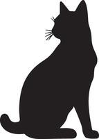 chat silhouette illustration vecteur blanc Contexte