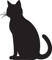 chat silhouette illustration vecteur blanc Contexte