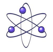 atome structure icône dans main tiré Couleur vecteur illustration