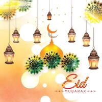 eid mubarak affiche conception pour vous fête vecteur