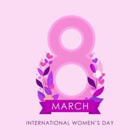 international aux femmes journée. salutation carte. floral plat vecteur illustration