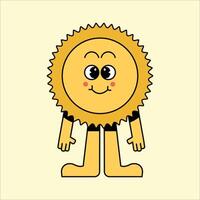 Soleil mascotte logo dessin animé vecteur illustration