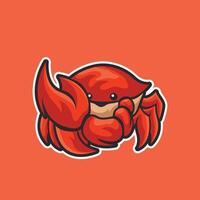 Crabe mascotte logo personnage animal illustration vecteur