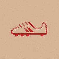 football chaussure demi-teinte style icône avec grunge Contexte vecteur illustration