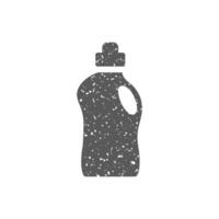 détergent bouteille icône dans grunge texture vecteur illustration