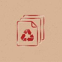 recycler symbole demi-teinte style icône avec grunge Contexte vecteur illustration