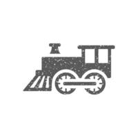 locomotive jouet icône dans grunge texture vecteur illustration