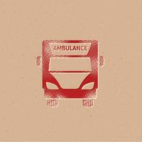 ambulance demi-teinte style icône avec grunge Contexte vecteur illustration