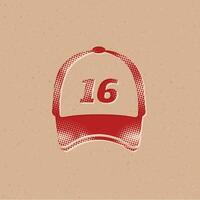 sport chapeau demi-teinte style icône avec grunge Contexte vecteur illustration
