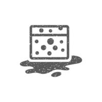 éponge nettoyage icône dans grunge texture vecteur illustration