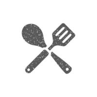 spatule icône dans grunge texture vecteur illustration