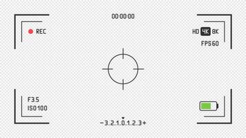vidéo caméra Cadre viseur sur transparent Contexte vecteur