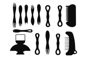 silhouette de cuisine outils vecteur noir éléments, nouveau, créatif, restaurant outils silhouette, vecteur accessoire Hôtel